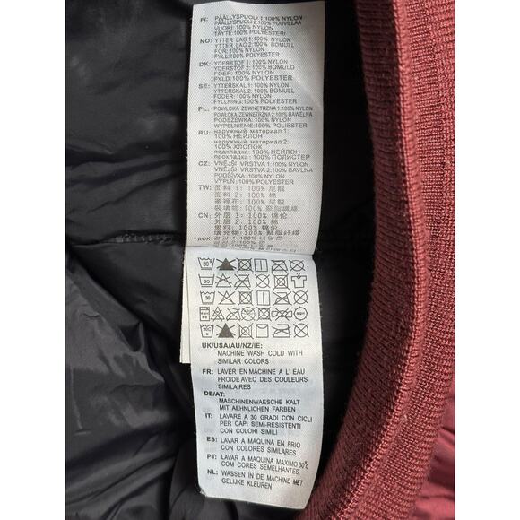 Carhartt WIP Jacket Mens Medium Burgundy Black Ashton Bomber Nylon Zip I016787 - Picture 8 of 12